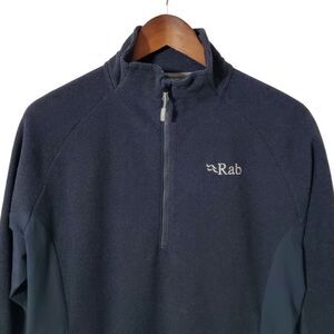 RAB Capacitor Pull-On Sweatshirt Size M 1/3 Zip Pockets Fleece Gray Outdoor Mens